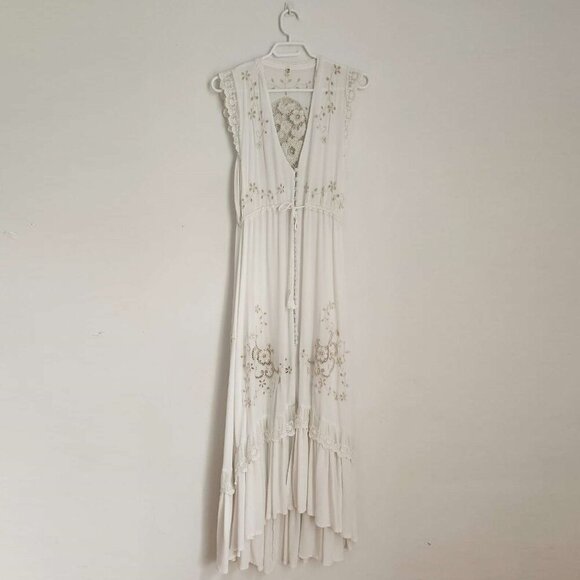Spell & The Gypsy Isla Bonita Embroidered Dress Duster White Size Small - Picture 2 of 16